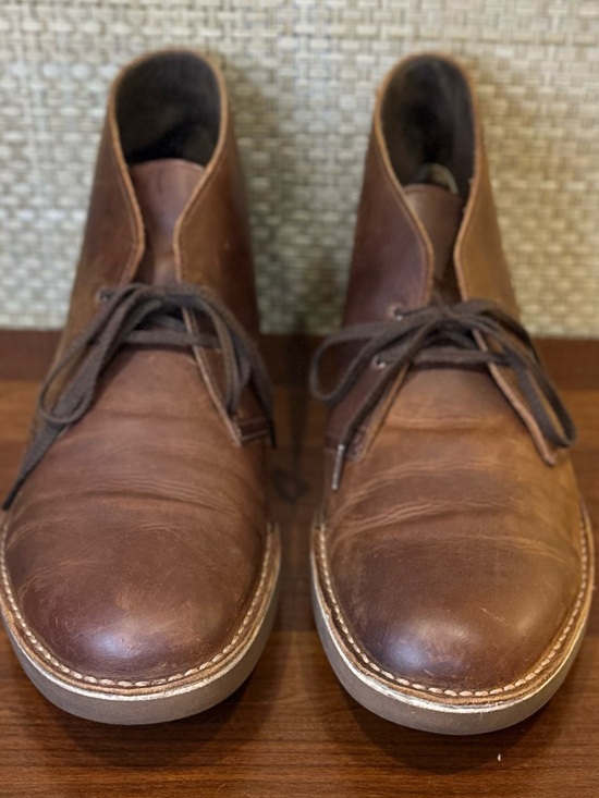 Clarks Bushacre 2 Leather Chukka Dessert Boots Beeswax Brown 13M main image 5